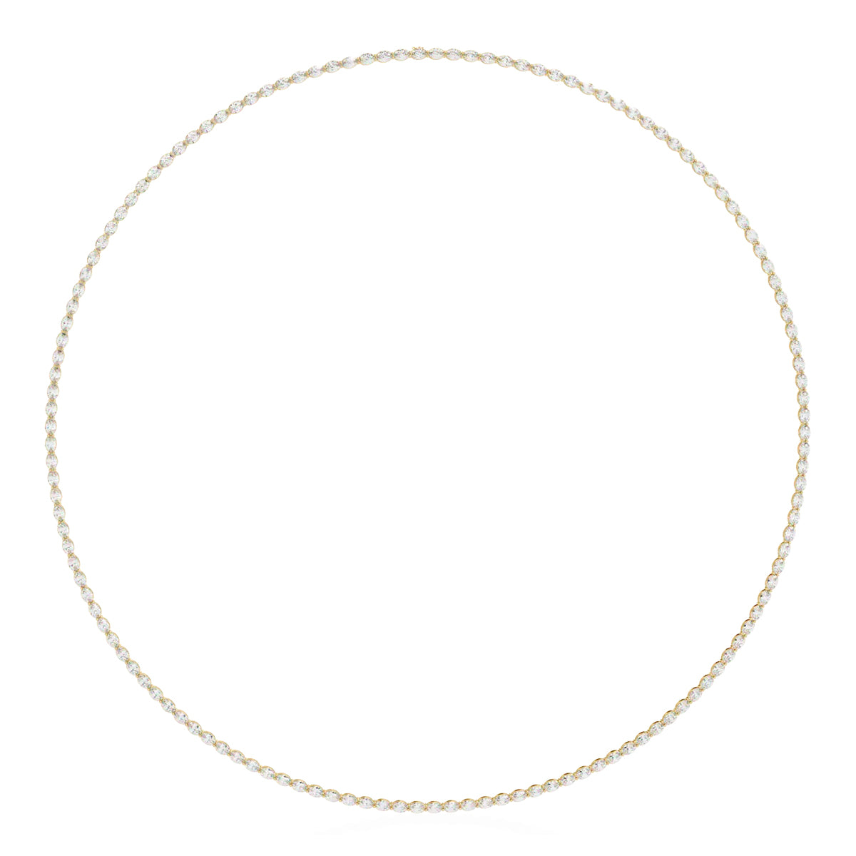 Oval Diamond Tennis Necklace in Gold