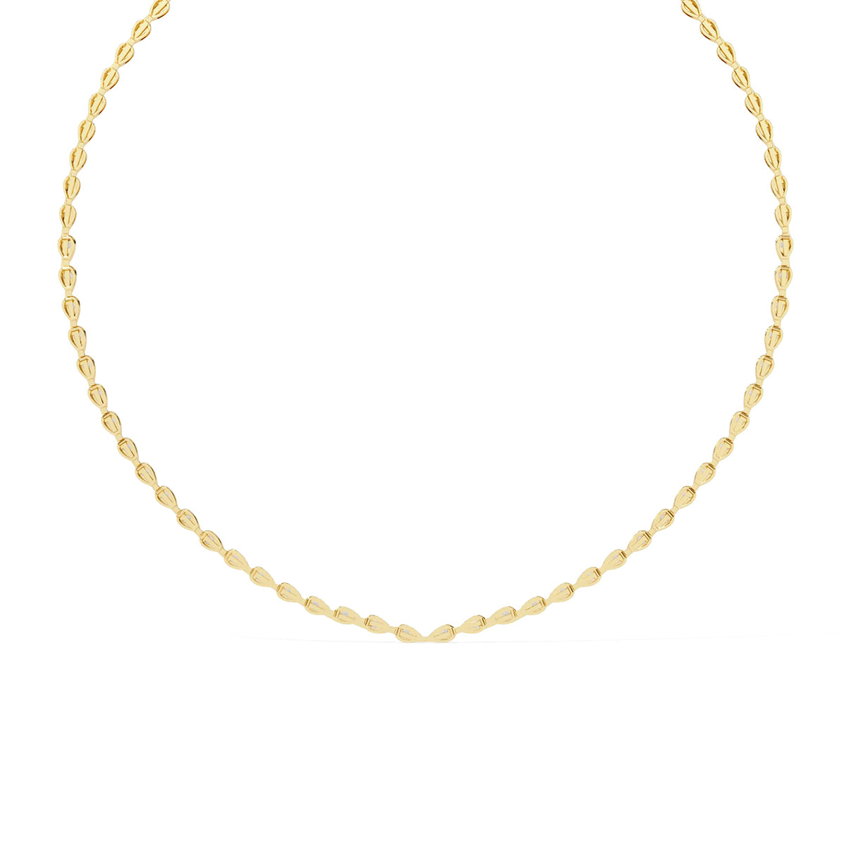 Pear Shape Diamond Tennis Necklace in Gold