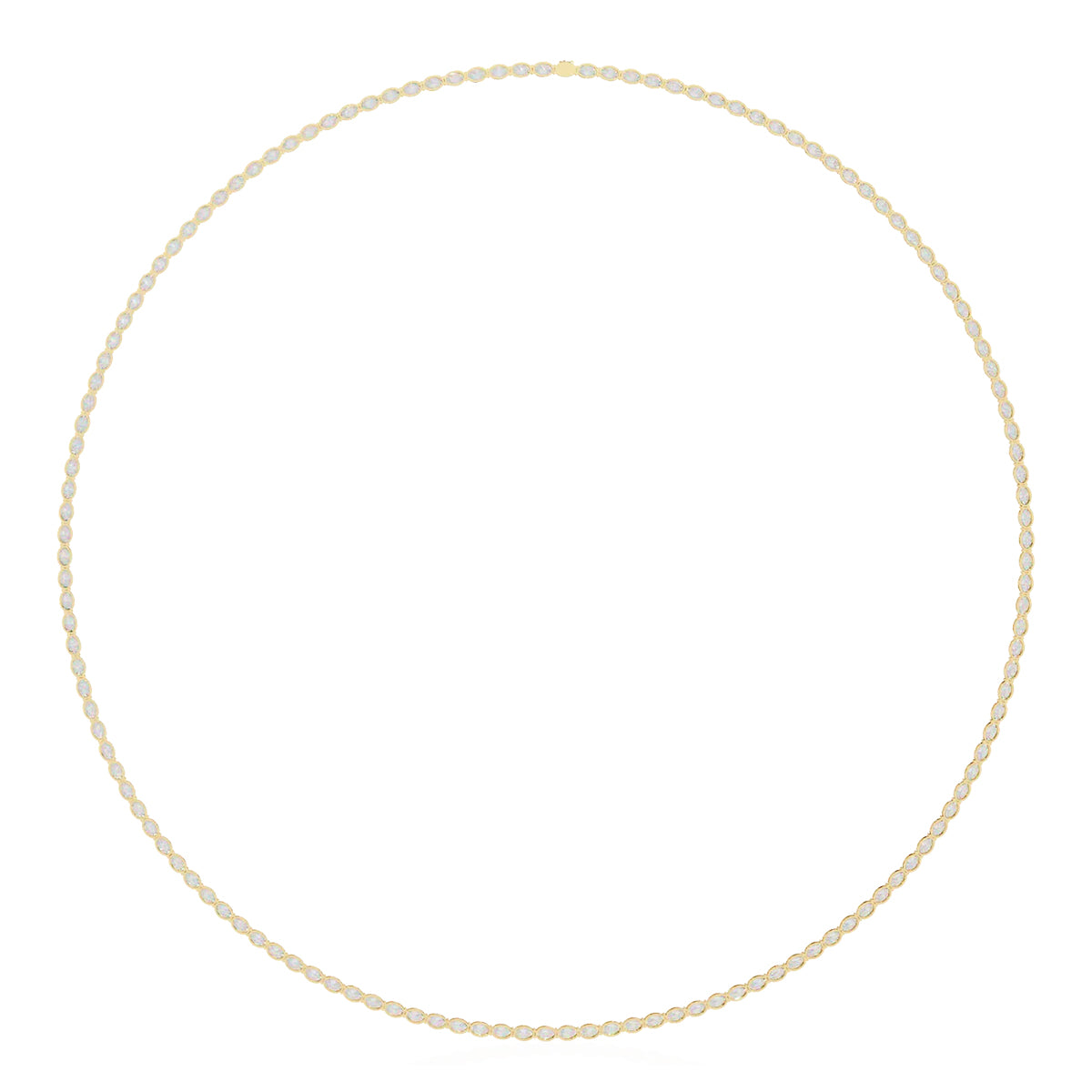 Oval Diamond Tennis Necklace in Gold