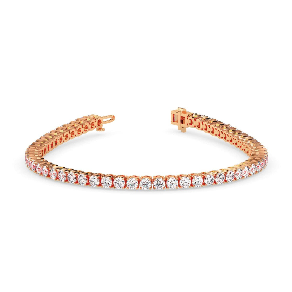 10 Cents Round Brilliant Diamond Tennis Bracelet in Gold