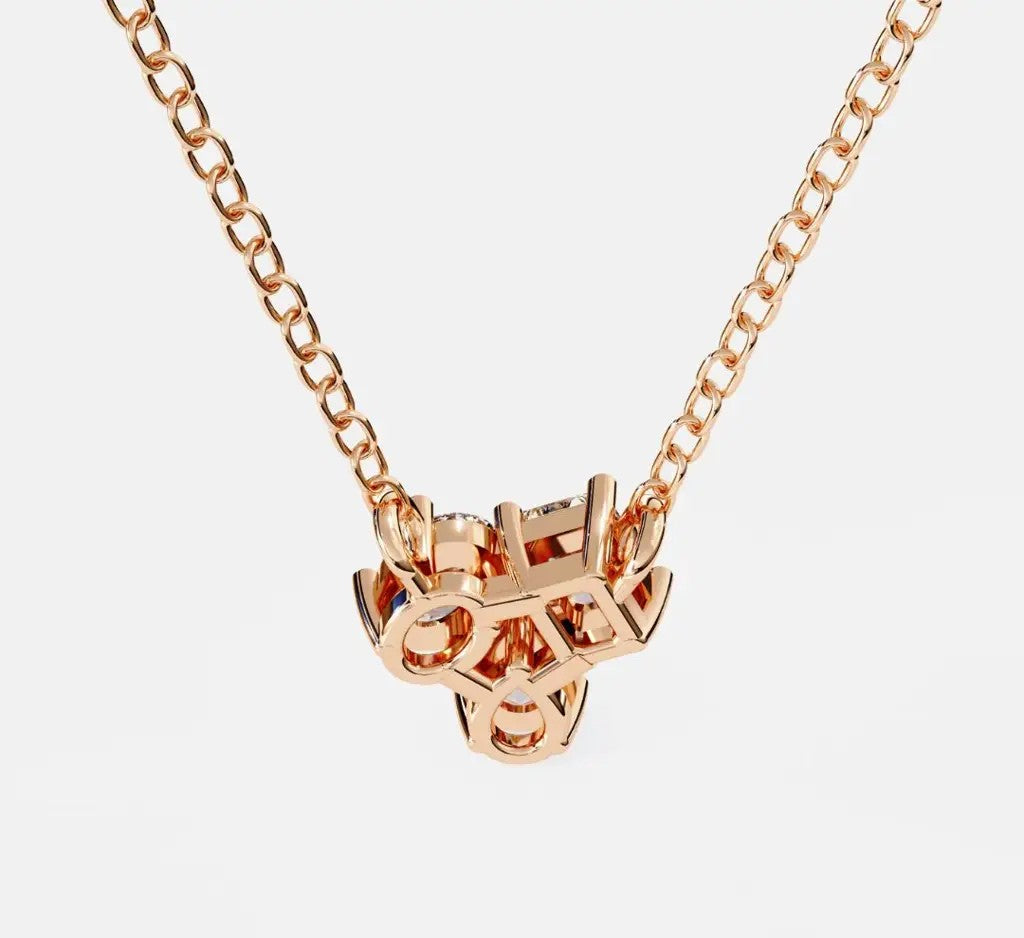 Multi-Cut Diamond Three-Stone Diamond Necklace