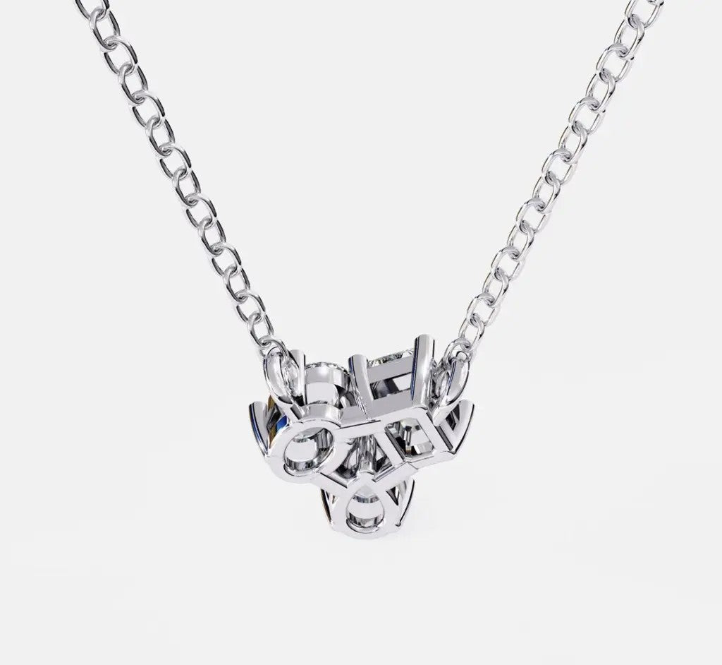 Multi-Cut Diamond Three-Stone Diamond Necklace