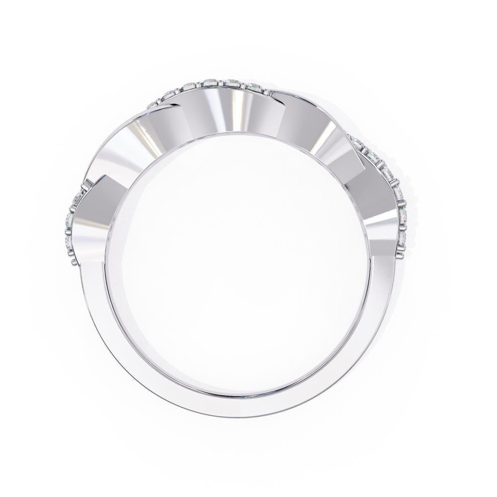 Pave Diamond Twist Infinity Band in Gold