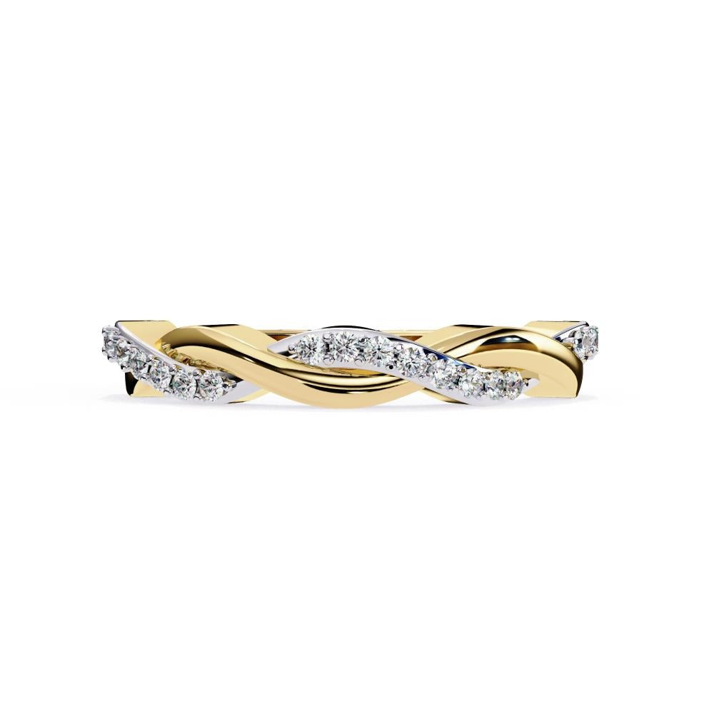Pave Diamond Twist Infinity Band in Gold