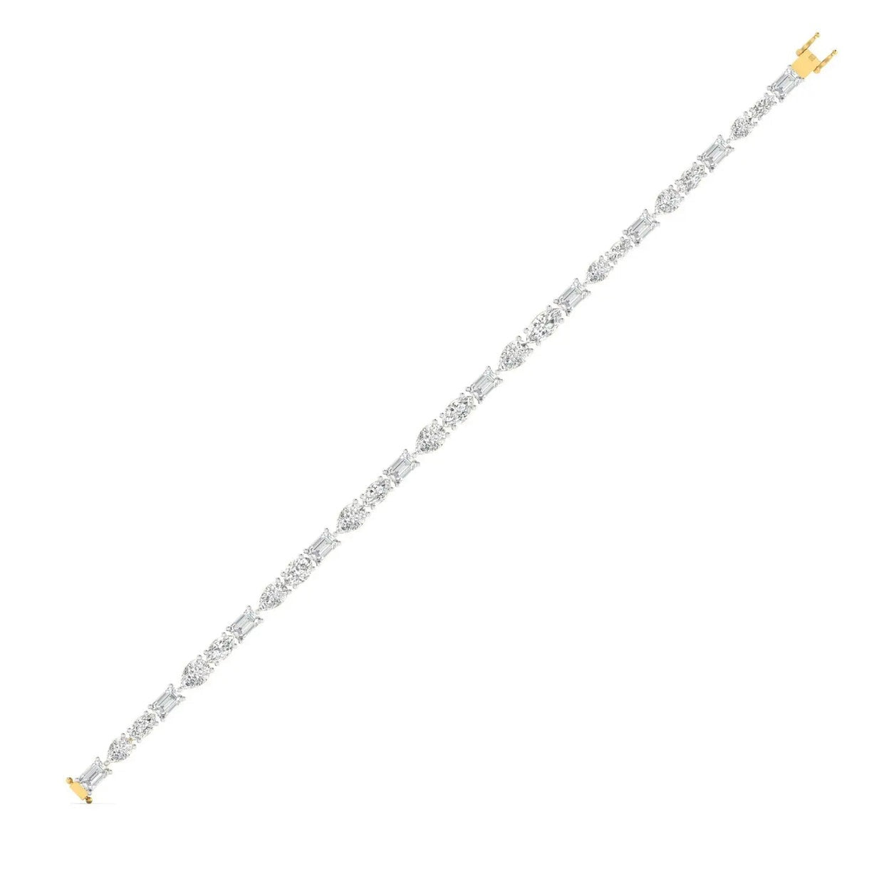 Mixed Cut Diamonds Tennis Bracelet in Gold