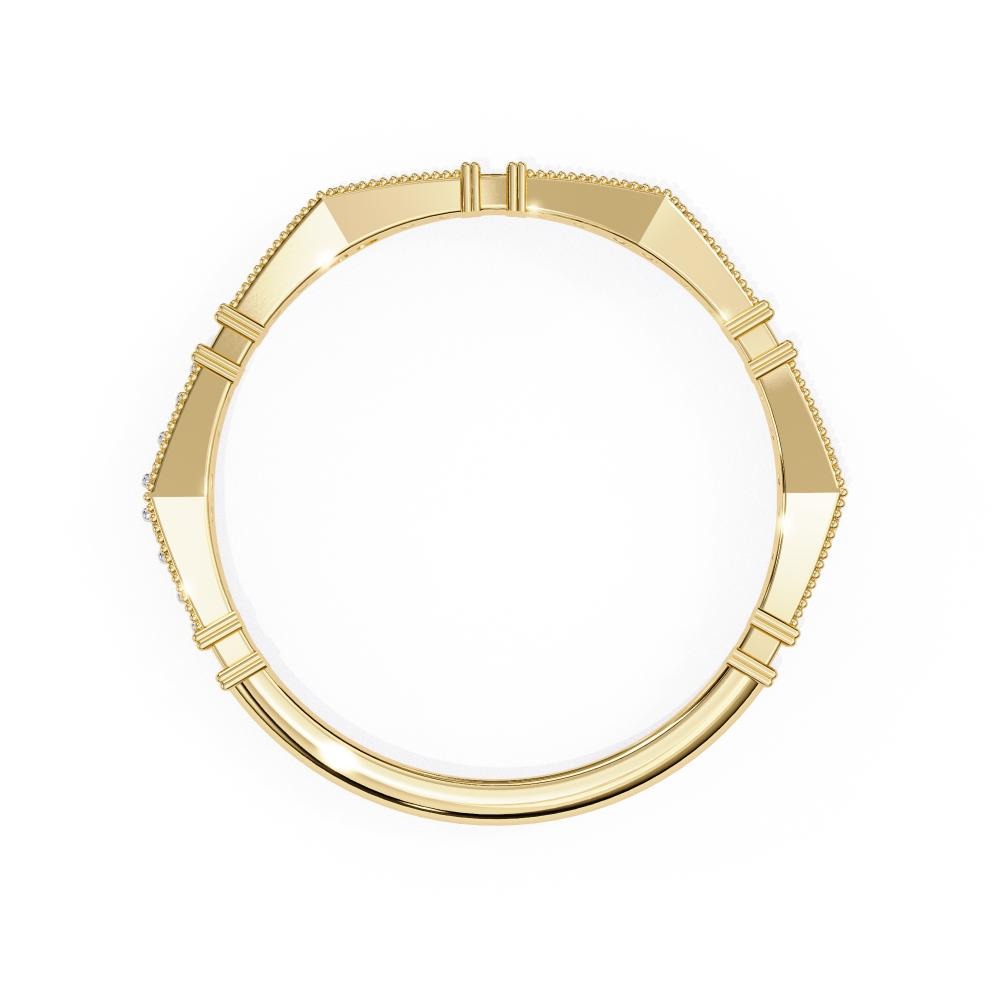 Geometric Diamond Wedding Band in Gold