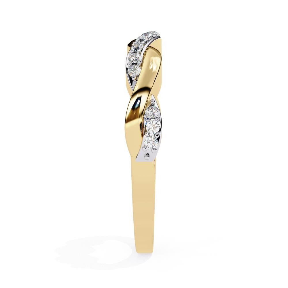 Pave Diamond Twist Infinity Band in Gold