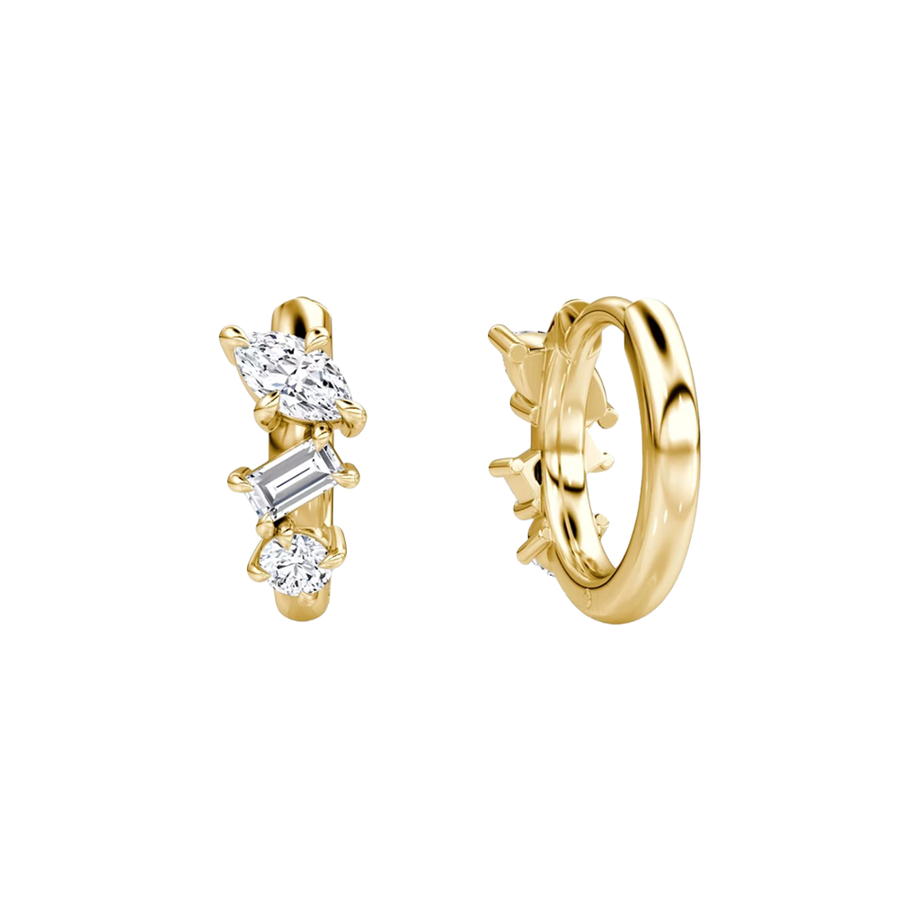 Everyday diamond hoop earrings in gold