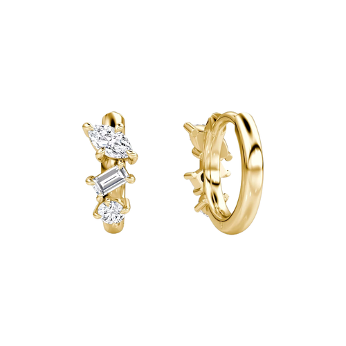 Everyday diamond hoop earrings in gold