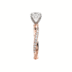 Designer round solitaire diamond ring curved band