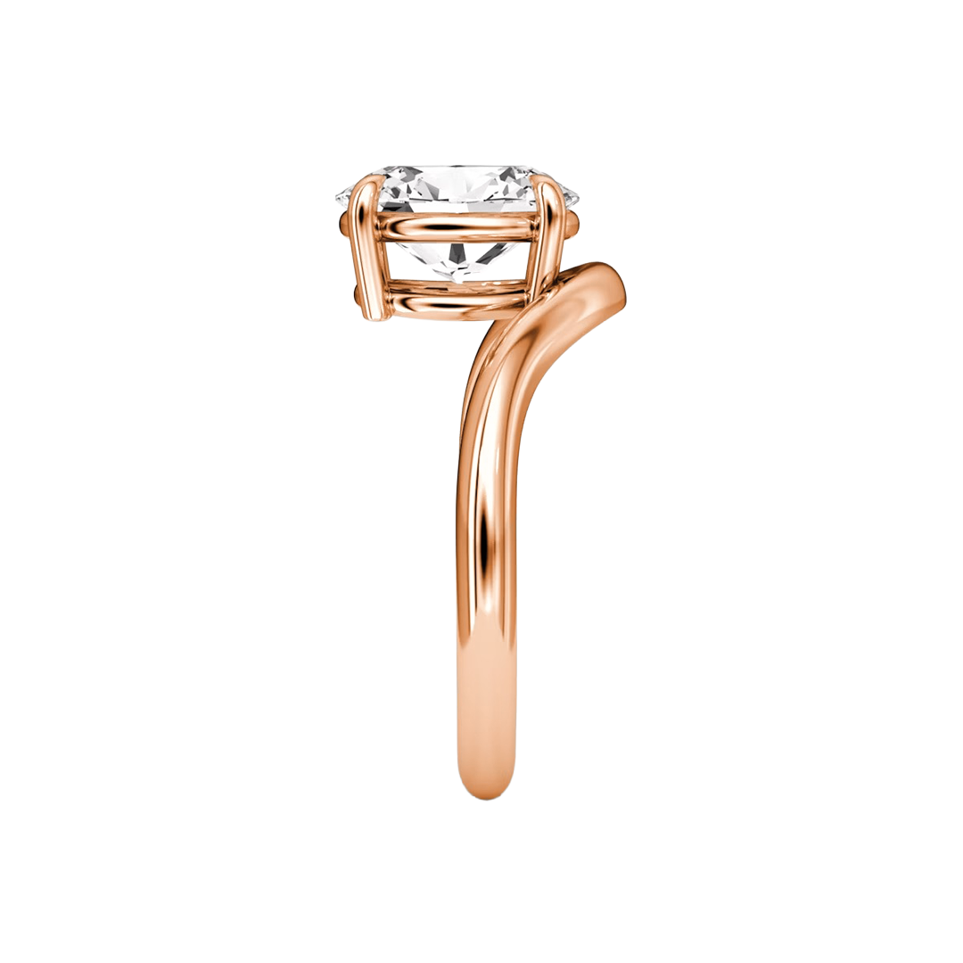 Minimal curved band oval diamond solitaire ring