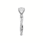 Designer round solitaire diamond ring curved band