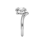 Minimal curved band oval diamond solitaire ring