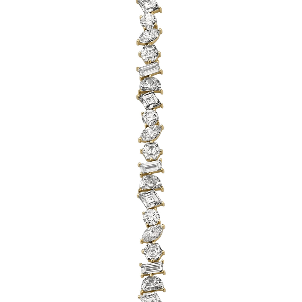 Mixed Cut Diamond Tennis Bracelet in Gold