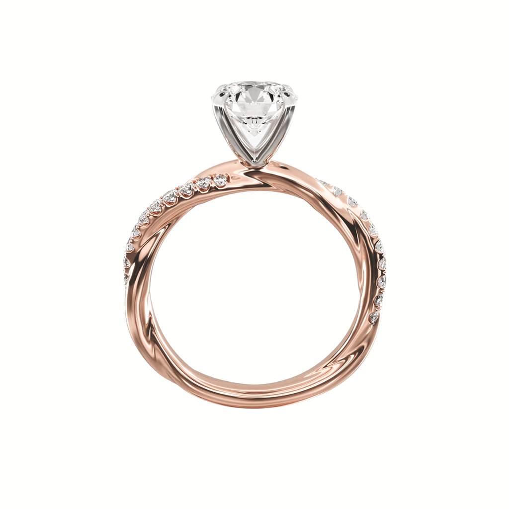 Aesthetic twisted band diamond engagement ring for women