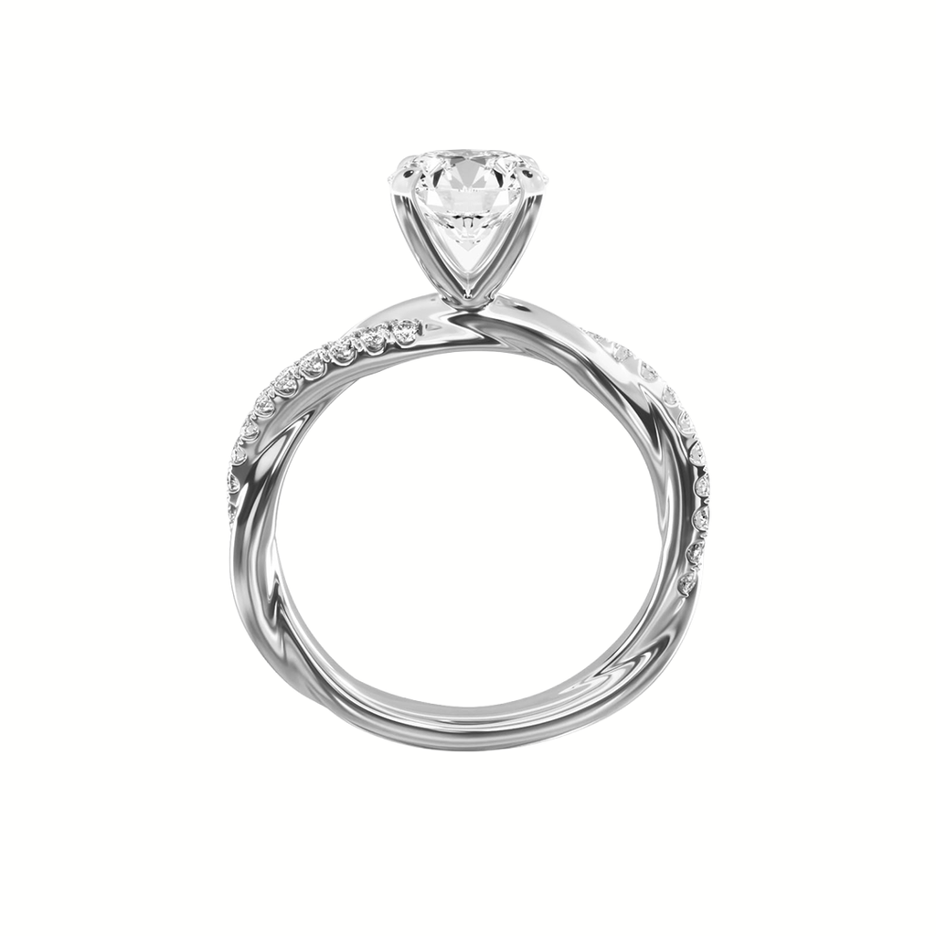 Aesthetic twisted band diamond engagement ring for women