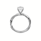 Aesthetic twisted band diamond engagement ring for women