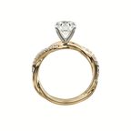Aesthetic twisted band diamond engagement ring for women