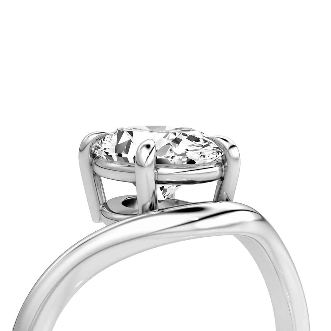 Lab grown oval diamond solitaire ring