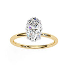 Oval Cut Diamond with Hidden Halo Solitaire Ring in Gold