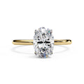 Oval Cut Diamond with Hidden Halo Solitaire Ring in Gold