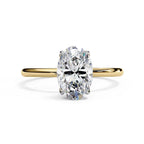 Oval Cut Diamond with Hidden Halo Solitaire Ring in Gold