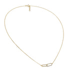 Gold interlocking link diamond pendant