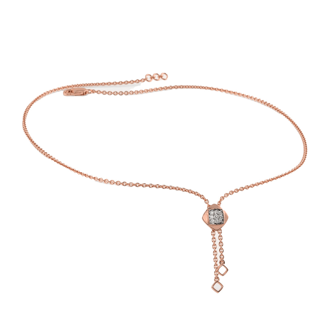 Diamond Solitaire Lariat Necklace in Gold