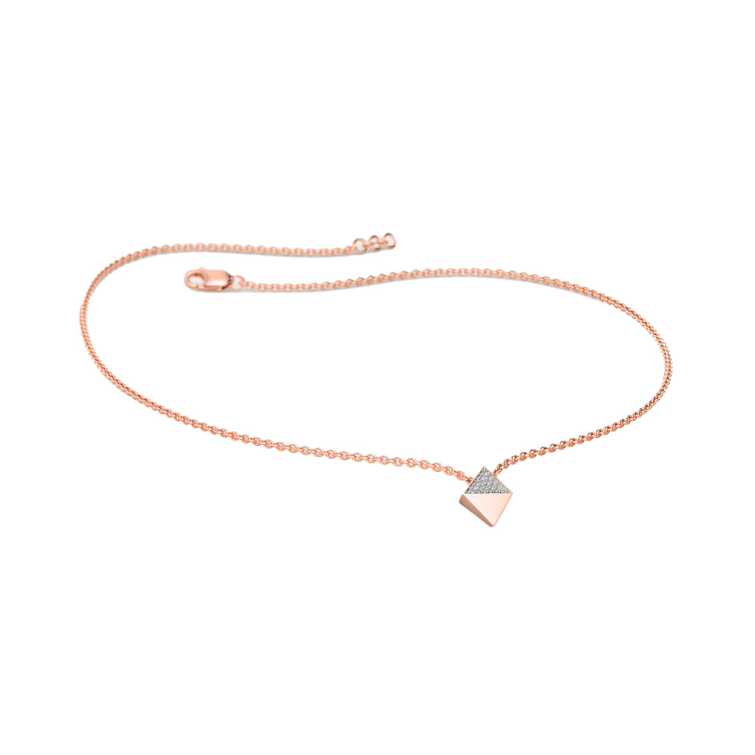 Geometric Diamond Kite Pendant Necklace in Gold