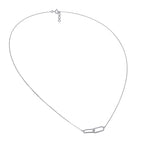 White Gold interlocking link diamond pendant