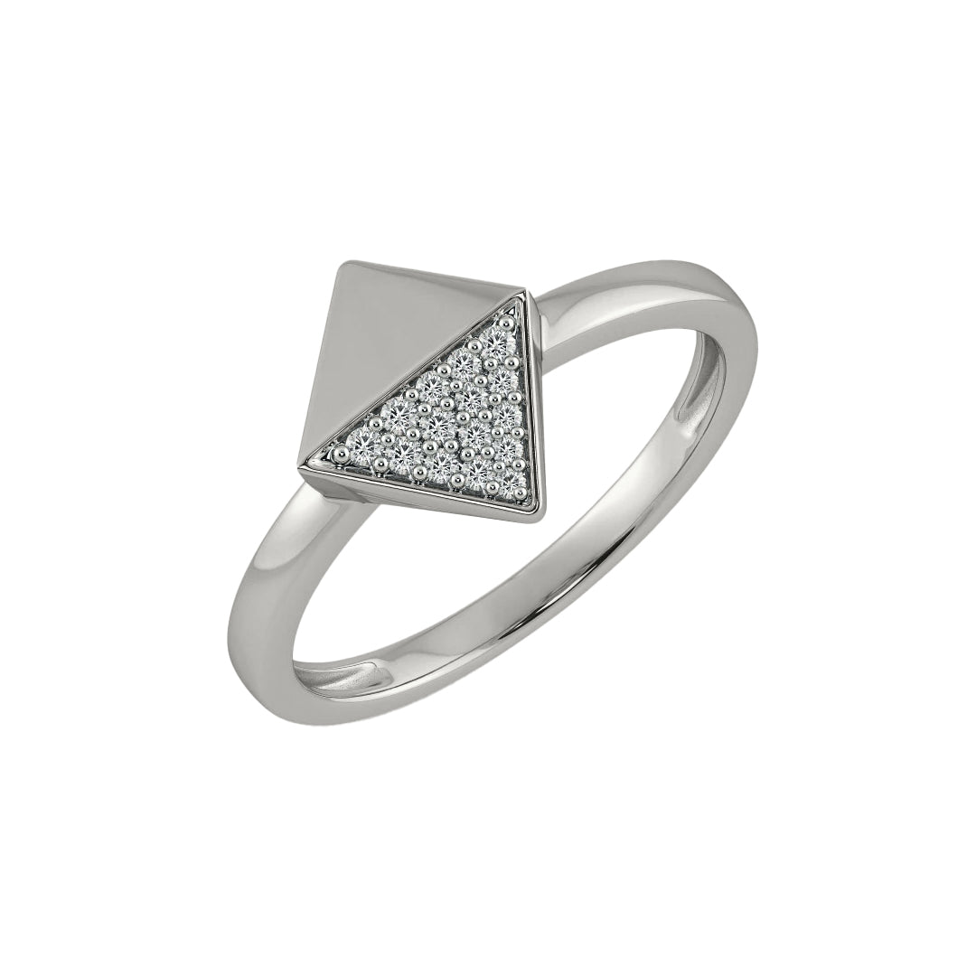 Geometric Diamond Kite Ring in Gold