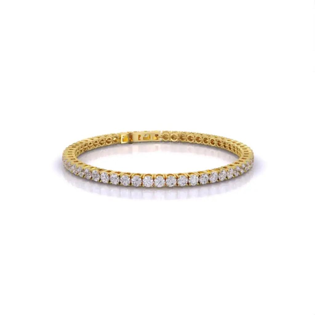 11ct Round Cut Diamond Tennis Bracelet in Gold