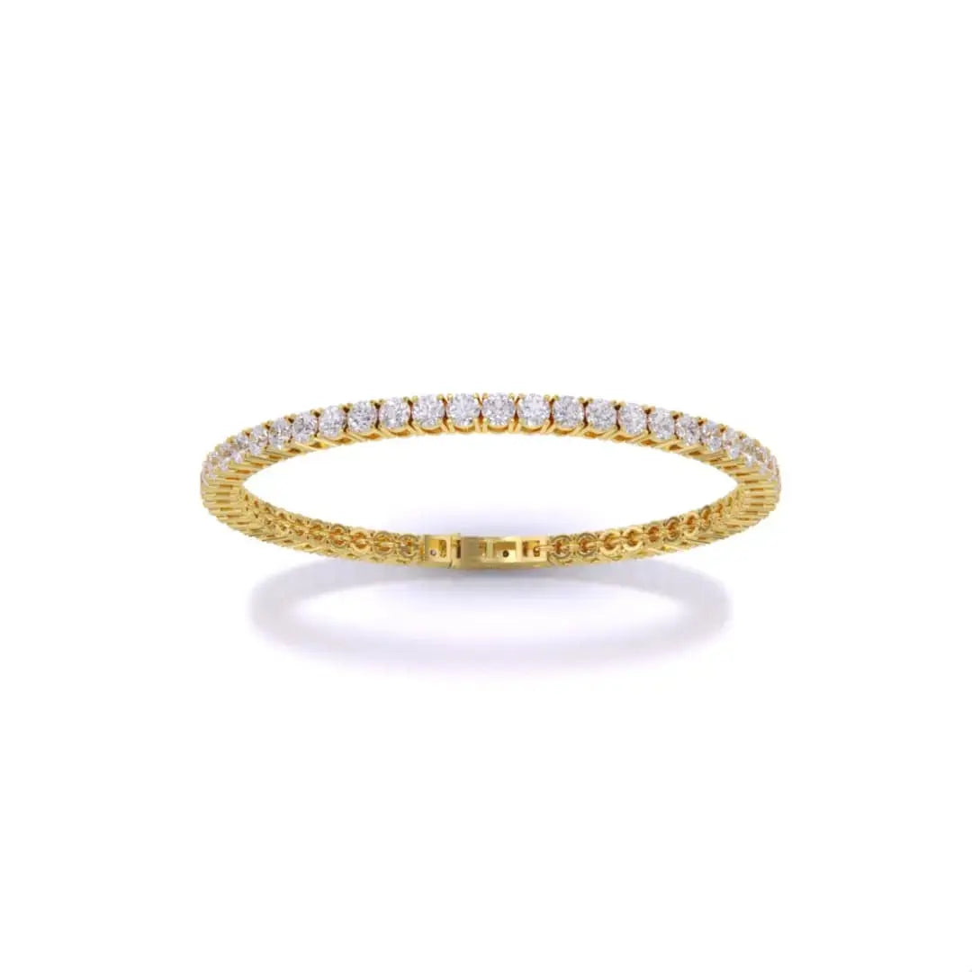 11ct Round Cut Diamond Tennis Bracelet in Gold