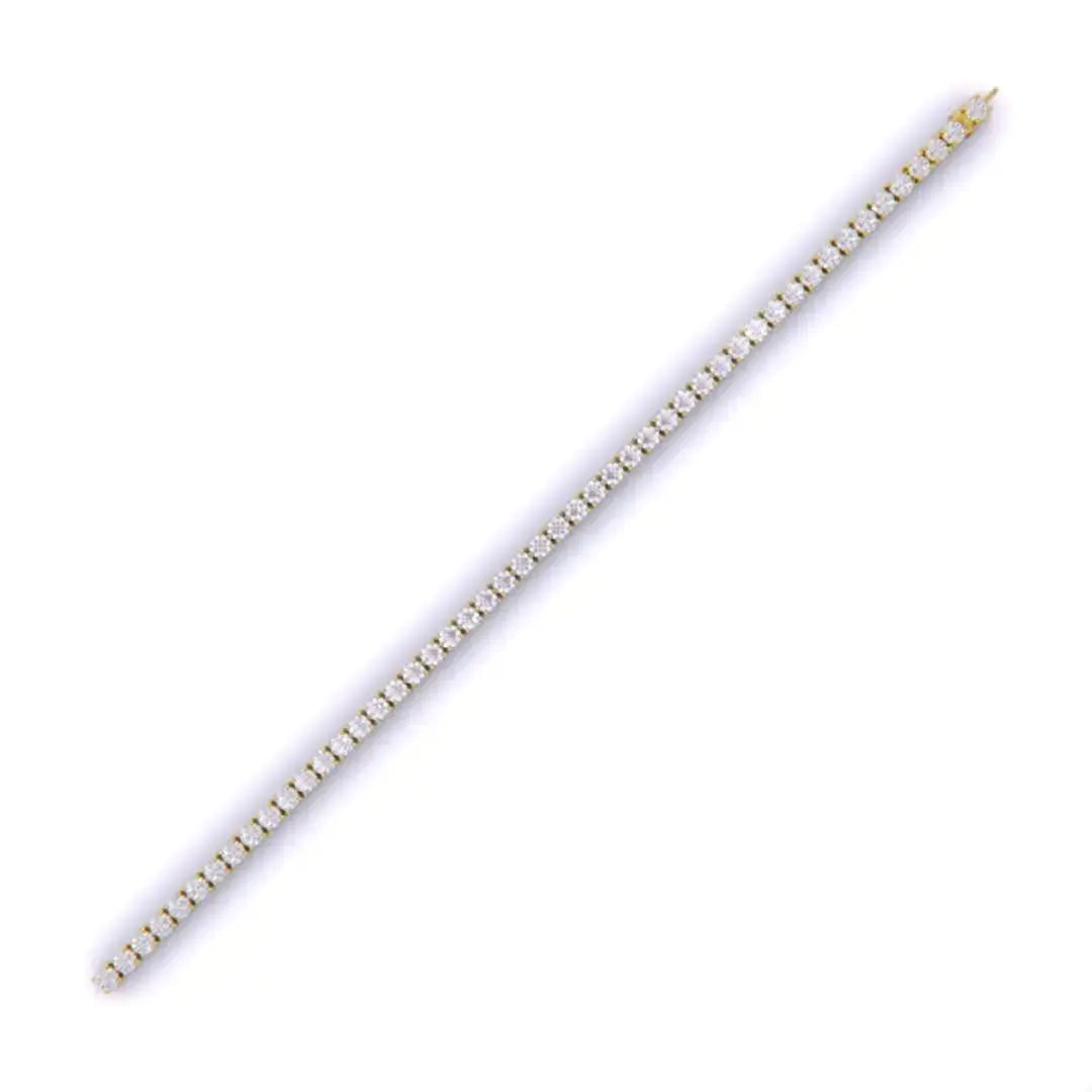 11ct Round Cut Diamond Tennis Bracelet in Gold