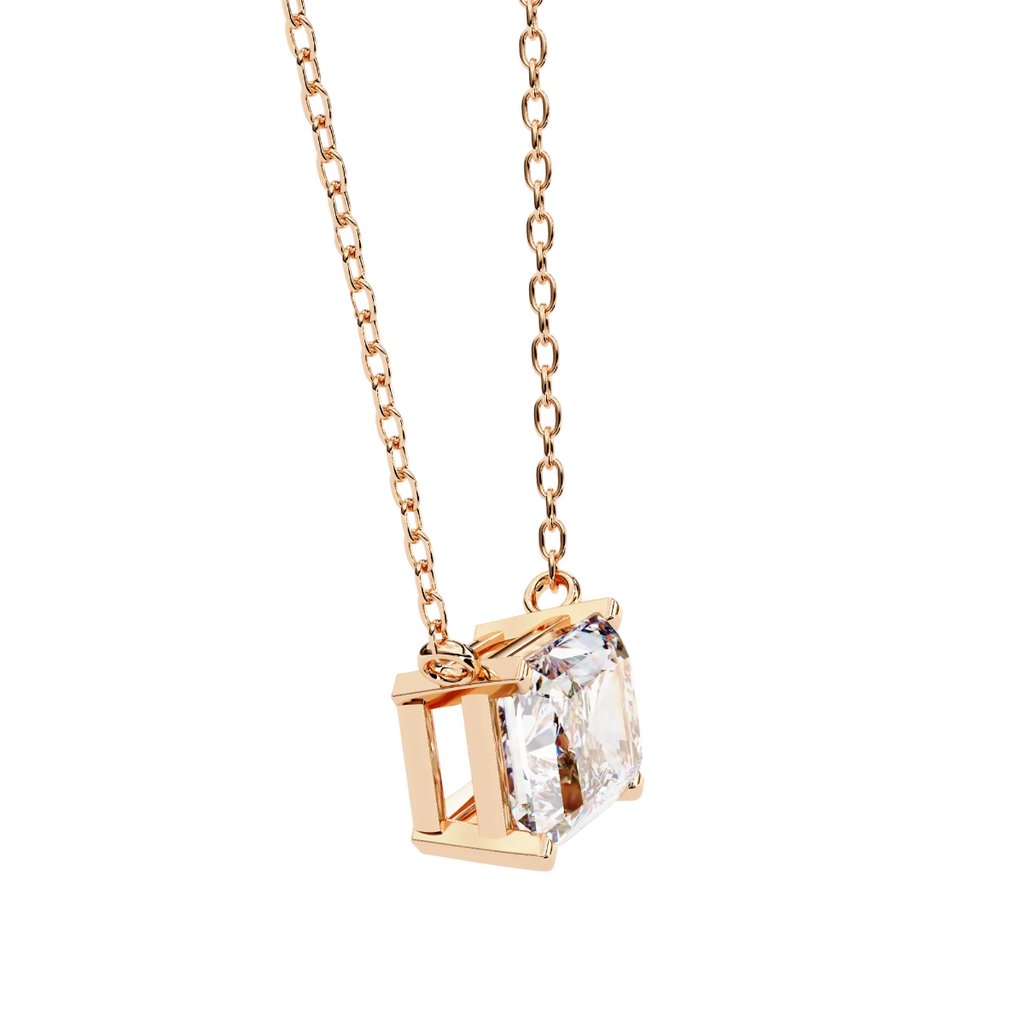 Rectangular solitaire diamond pendant