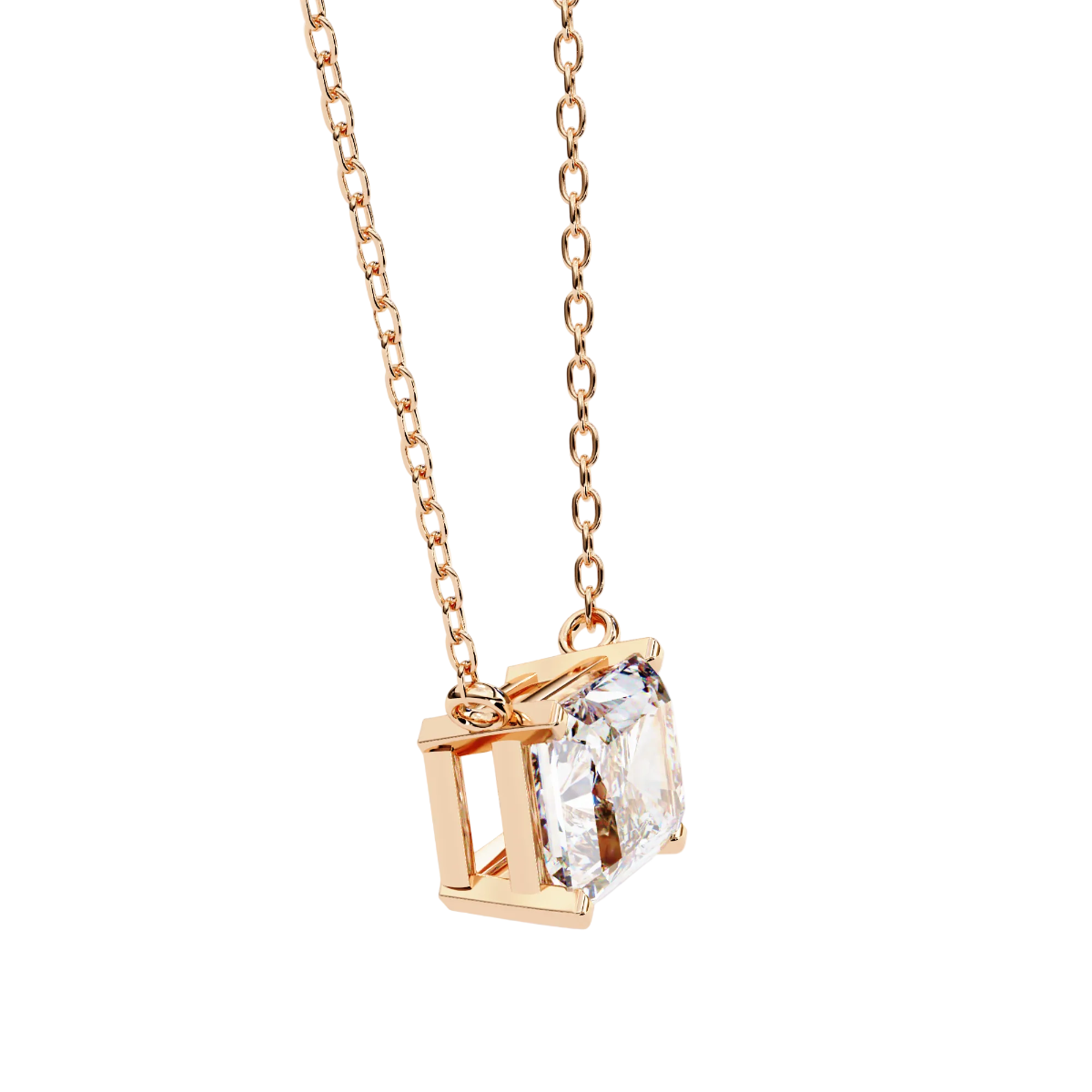 Rectangular solitaire diamond pendant