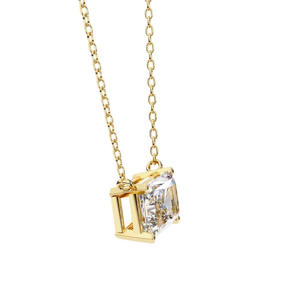 Rectangular solitaire diamond pendant