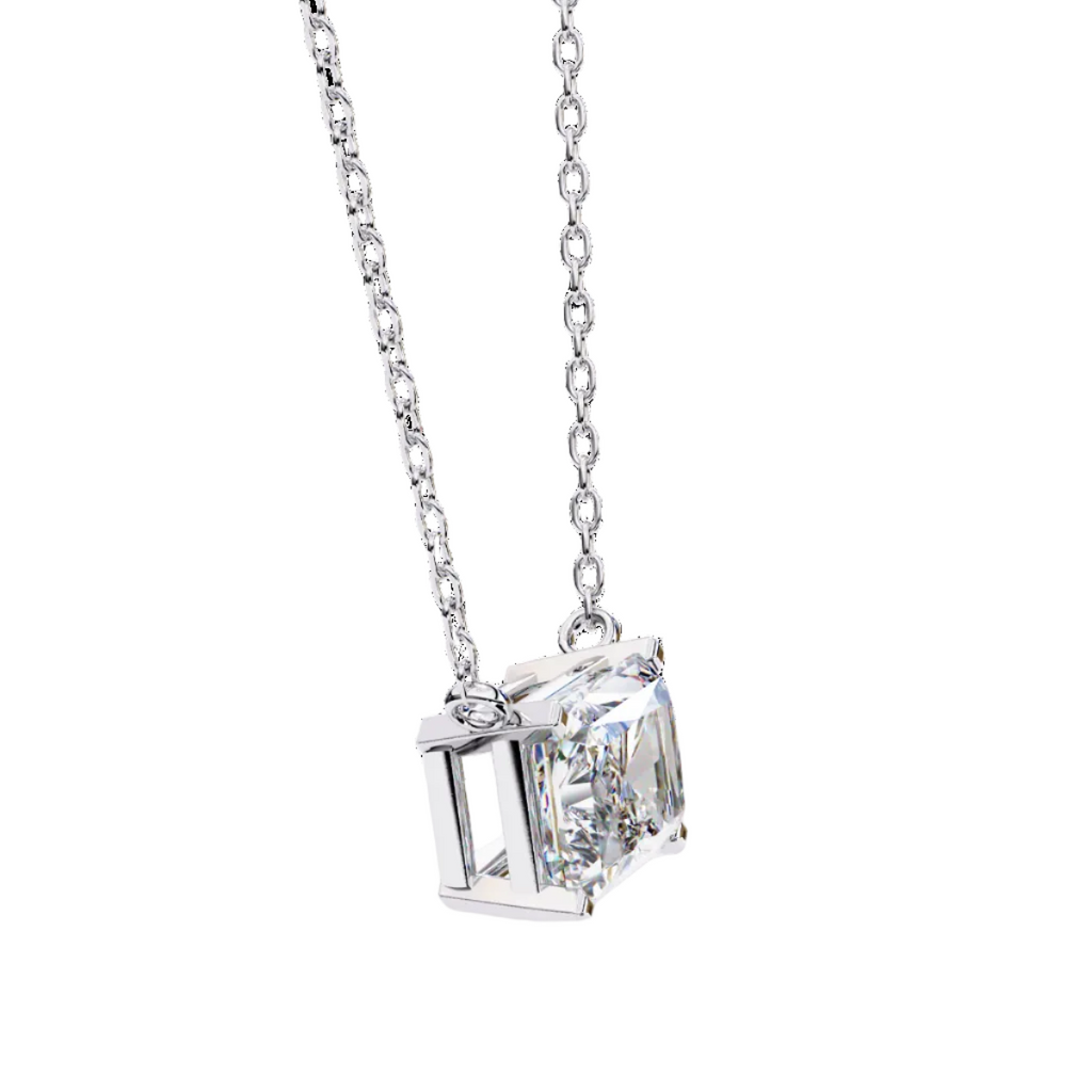 Rectangular solitaire diamond pendant