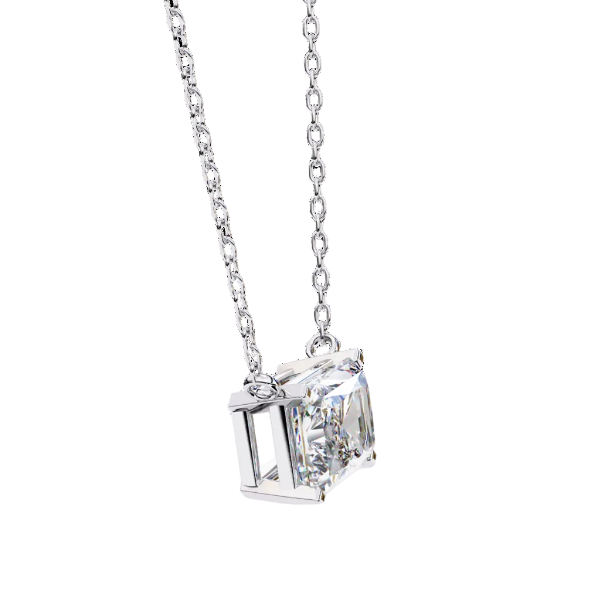Rectangular solitaire diamond pendant