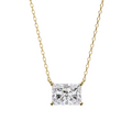 Radiant-cut diamond pendant in gold