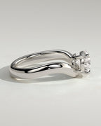 Pear Solitaire Bypass Engagement Ring in Gold