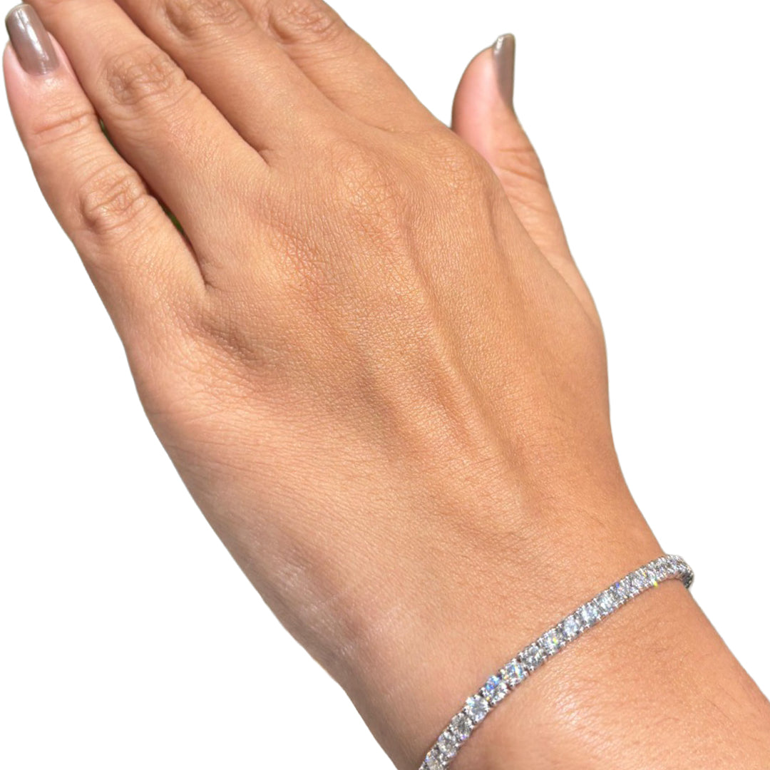 10ct Round Cut Diamond Tennis Bracelet in Gold