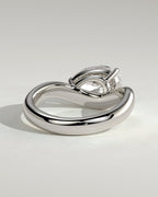 Pear Solitaire Bypass Engagement Ring in Gold