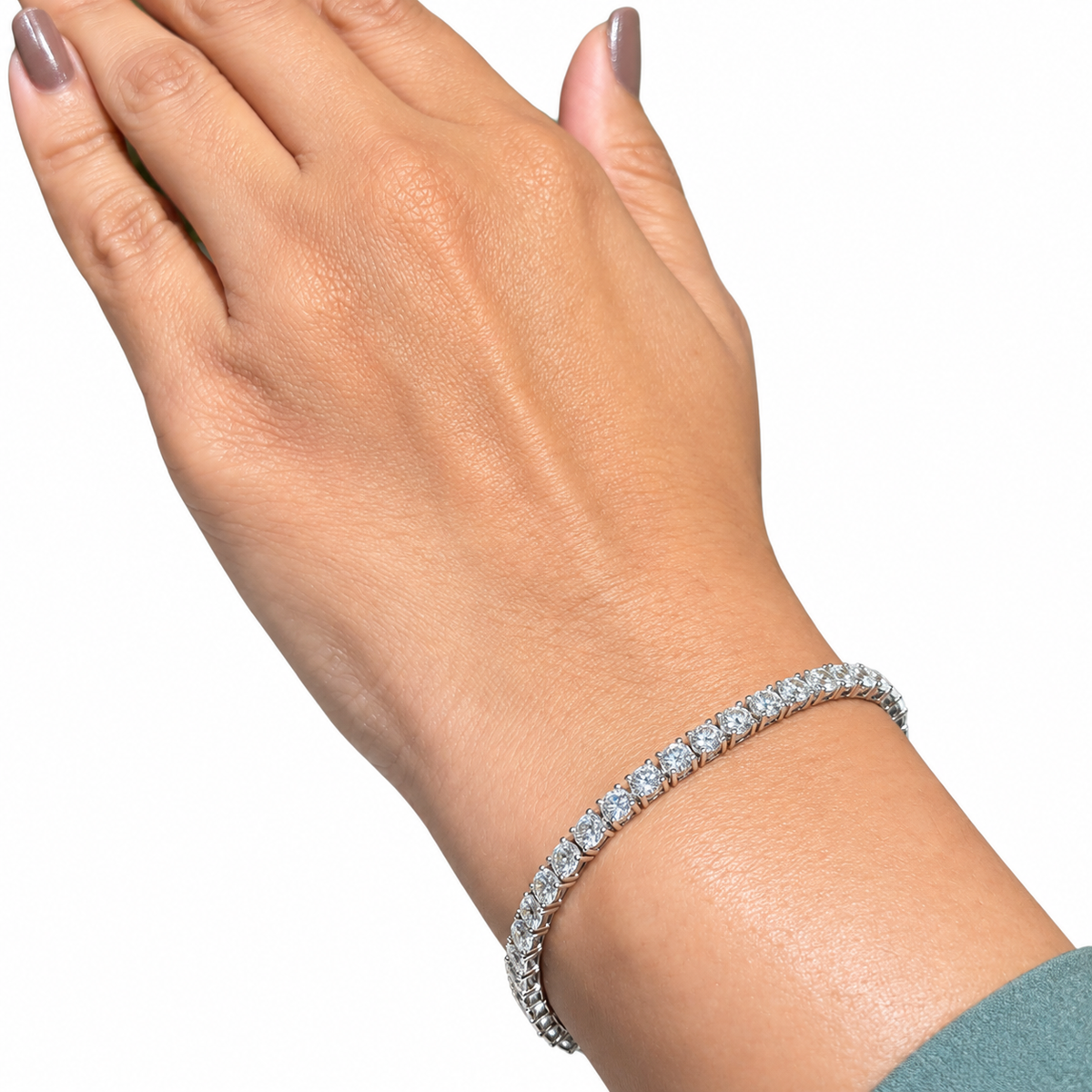 11ct Round Cut Diamond Tennis Bracelet in Gold