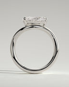 Pear Solitaire Bypass Engagement Ring in Gold