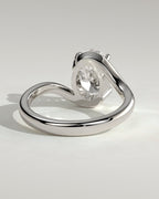 Oval Solitaire Bypass Engagement Ring in Gold