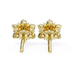 Floral pattern diamond stud earrings