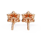 Floral pattern diamond stud earrings