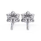 Floral pattern diamond stud earrings