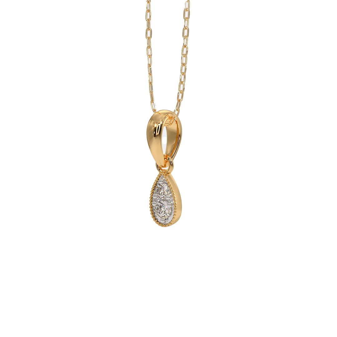 Teardrop Diamond Cluster Pendant Necklace in Gold